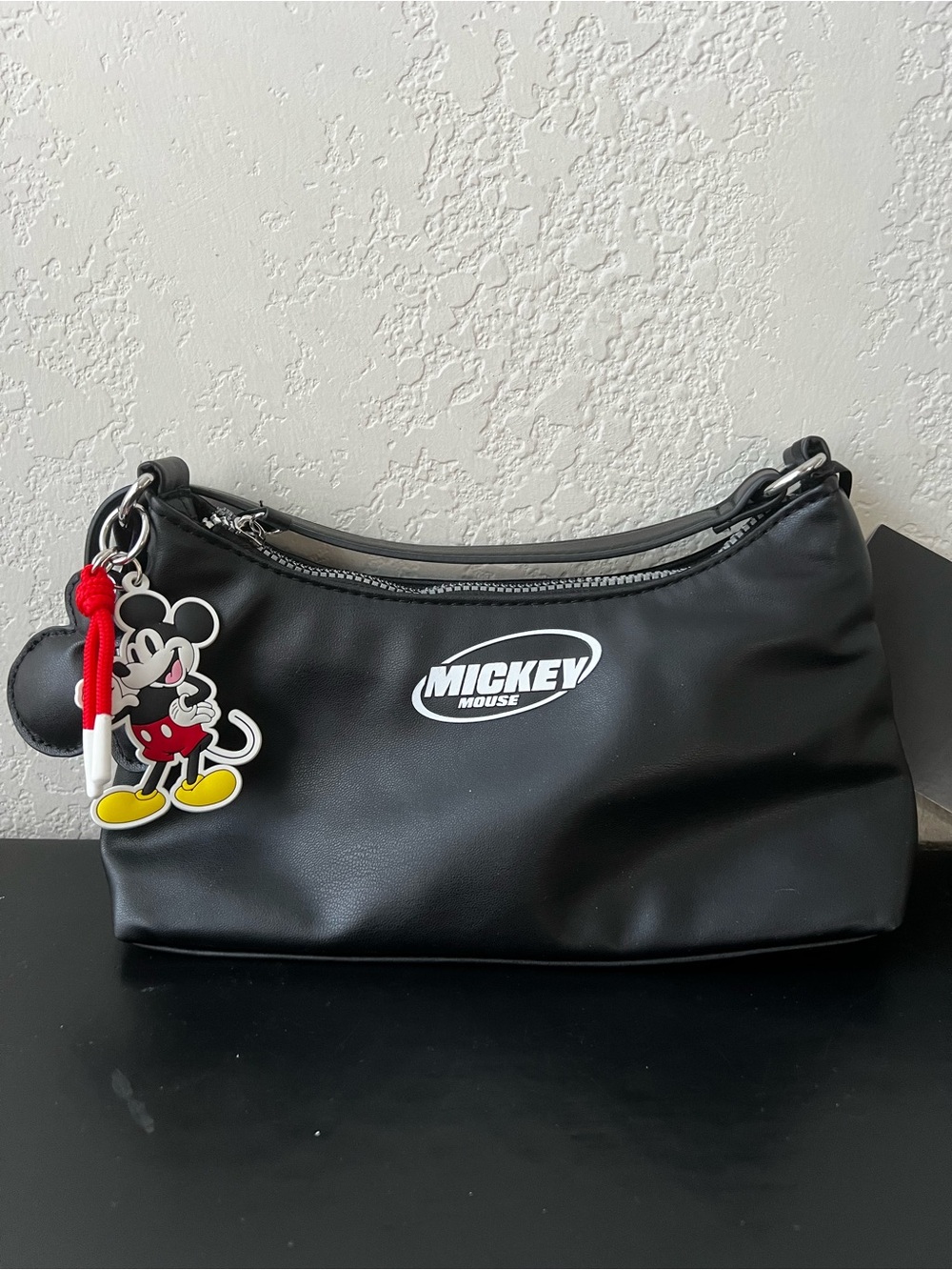Disney x Primark Muse Mickey Mouse Black Shoulder Bag With Bag Charms - NWT